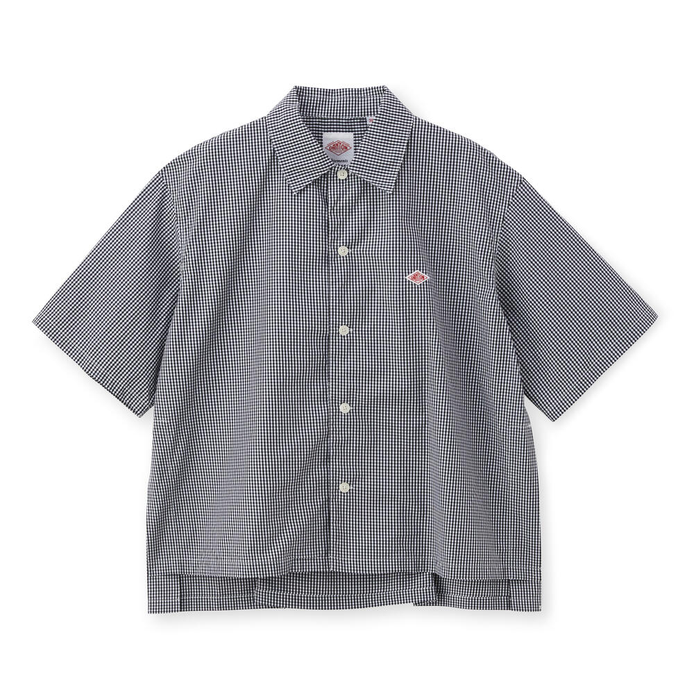 단톤 셔츠 WOMEN'S COTTON POPLIN HALF SLEEVE SHIRT PLAID 25SS 체크 반팔 남방 DNB251L104-0009 - 상품 이미지