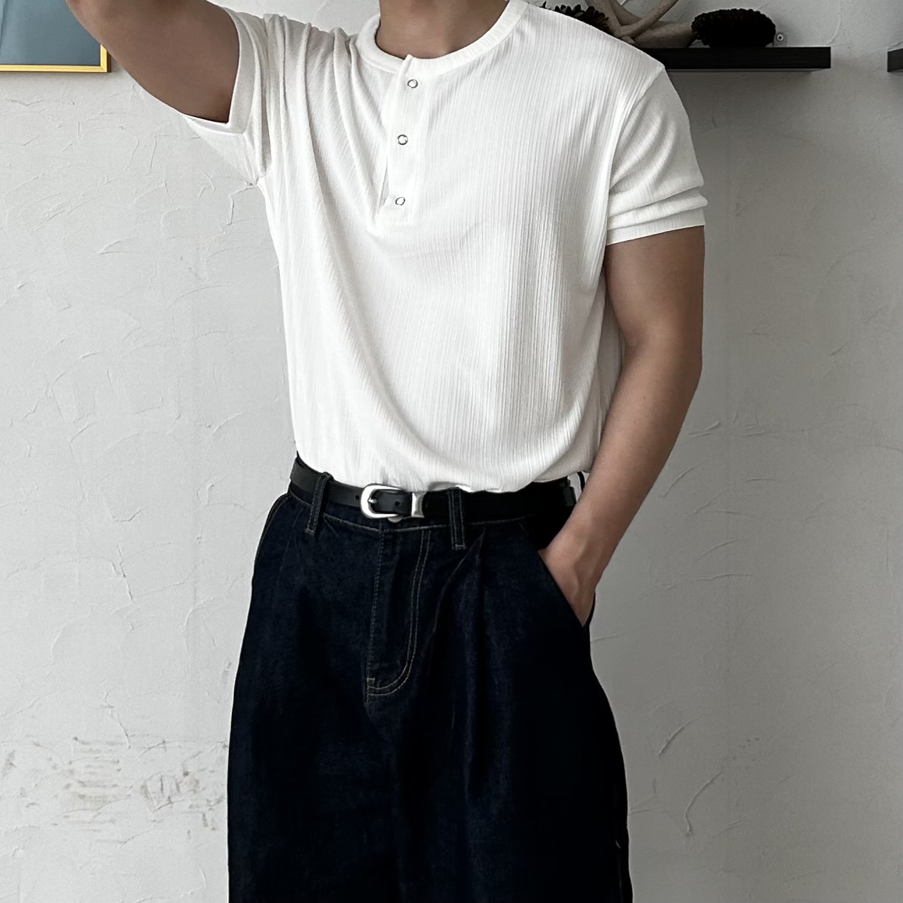 헨리넥반팔 헨리넥티셔츠 쿨티셔츠 쿨티 이미지 6