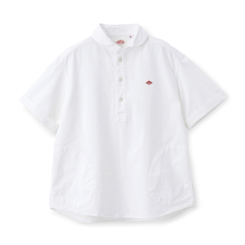 단톤 셔츠 WOMEN'S OXFORD ROUND COLLAR SHORT SLEEVE PULLOVER SHIRT PLAIN 25SS 반팔 DNB251L104-0005 - 상품 이미지