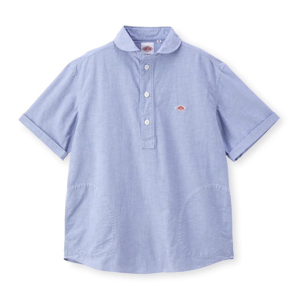 단톤 셔츠 MEN'S OXFORD ROUND COLLAR SHORT SLEEVE PULLOVER SHIRT PLAIN 25SS 반팔 DNB251M104-0004 - 메인 이미지