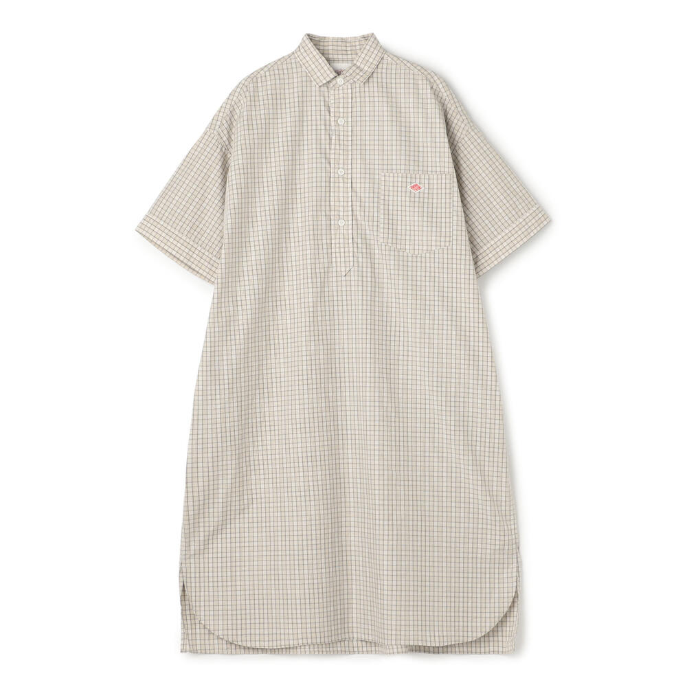 단톤 원피스 WOMEN'S COTTON POPLIN PULLOVER SHIRT DRESS PLAID 25SS 반팔 셔츠 DNB251L203-0002 - 상세 이미지 2