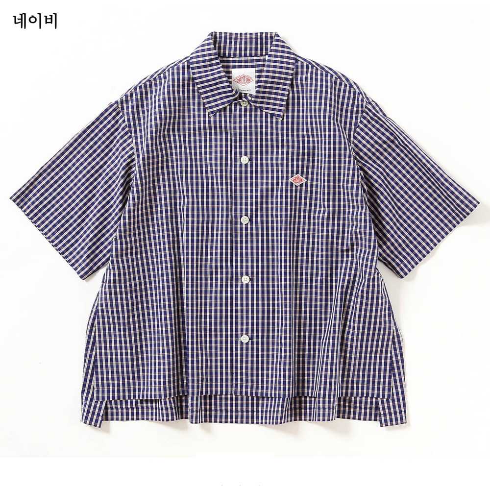 단톤 여성 팝린 코튼 체크 반팔셔츠 DT-B0223CPP 38 베이지 - 상세 이미지 4