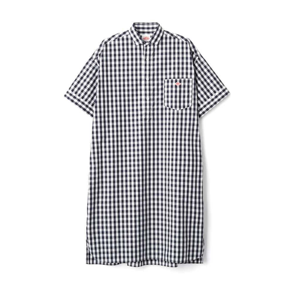 단톤 원피스 WOMEN'S COTTON POPLIN PULLOVER SHIRT DRESS PLAID 25SS 반팔 셔츠 DNB251L203-0002