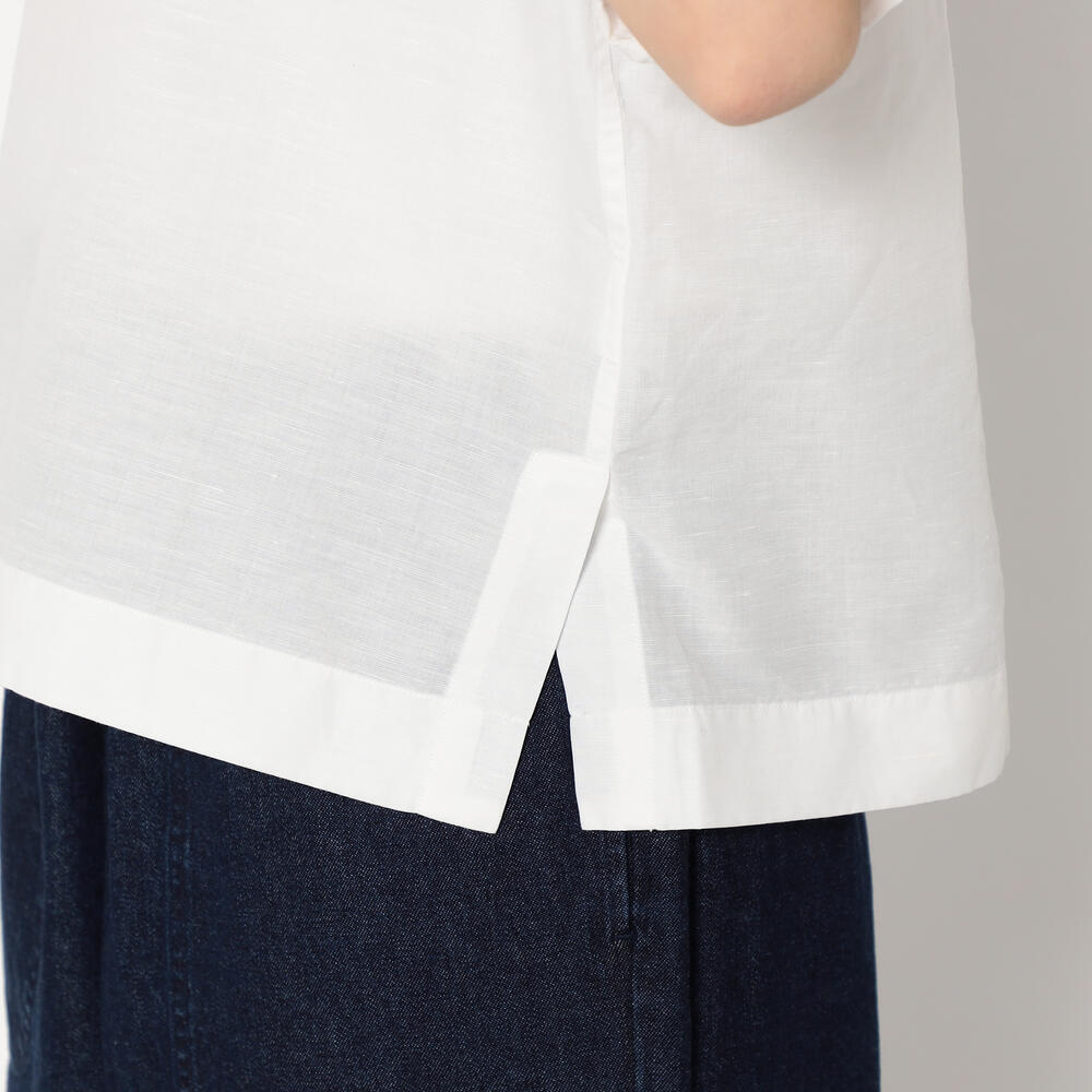 단톤 반팔티 WOMEN'S COTTON LINEN SLUB PULLOVER SHIRT 25SS 셔츠 DDNB251L104-0020 - 상세 이미지 4