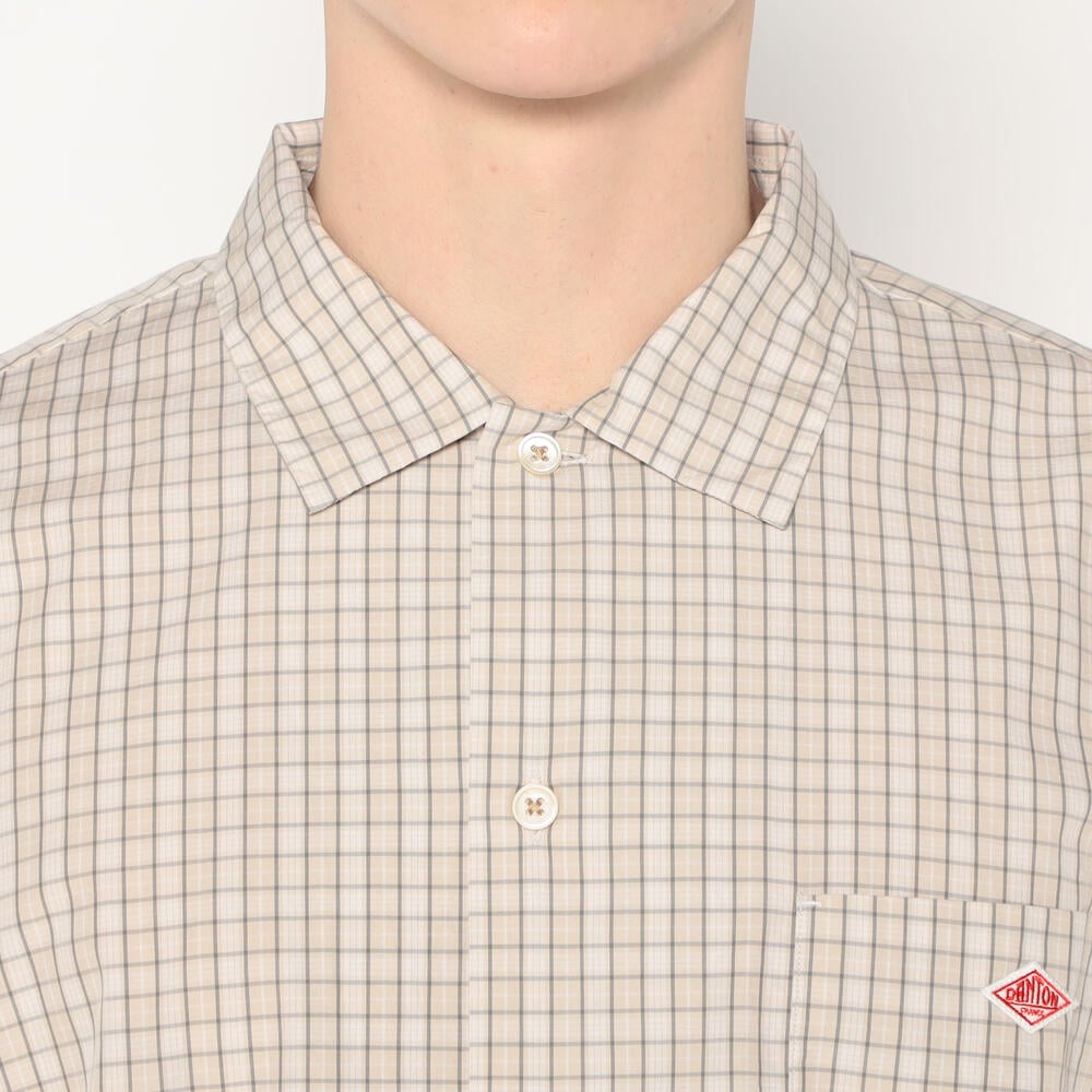 단톤 셔츠 MEN'S COTTON POPLIN WORK SHIRT PLAID 25SS 반팔 체크 남방 DNB251M104-0007 - 상세 이미지 4