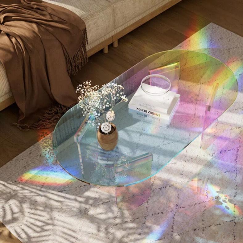 레인보우 탁자 아크릴소파테이블 홀로그램테이블 투명아크릴테이블