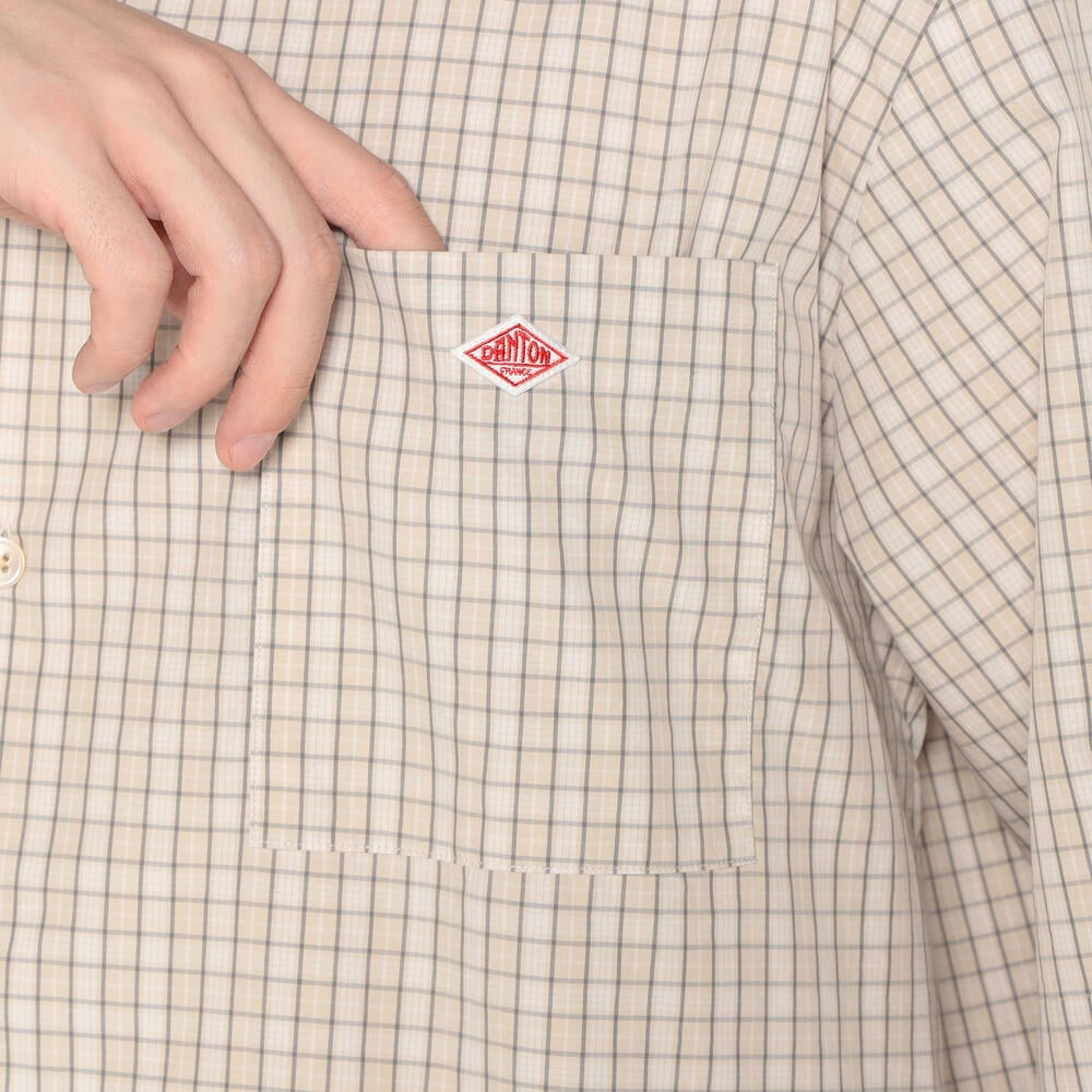 단톤 셔츠 MEN'S COTTON POPLIN WORK SHIRT PLAID 25SS 반팔 체크 남방 DNB251M104-0007 이미지 7