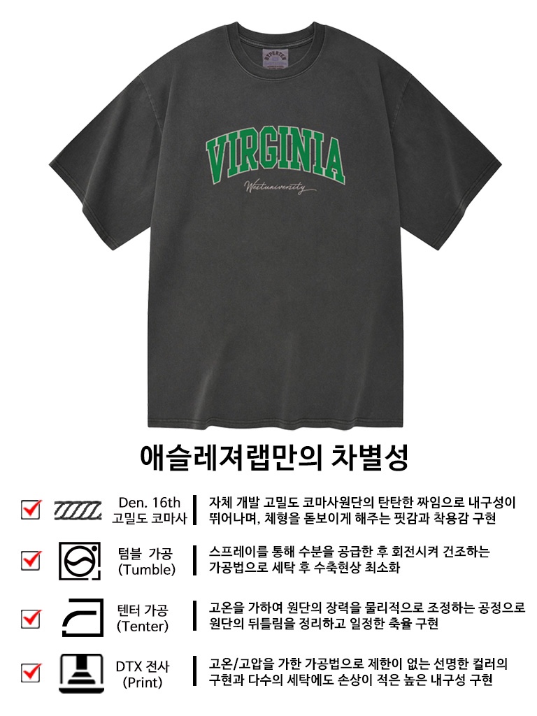 피그먼트 반팔 코튼 오버핏 워싱 반팔티 - 상세 이미지 3