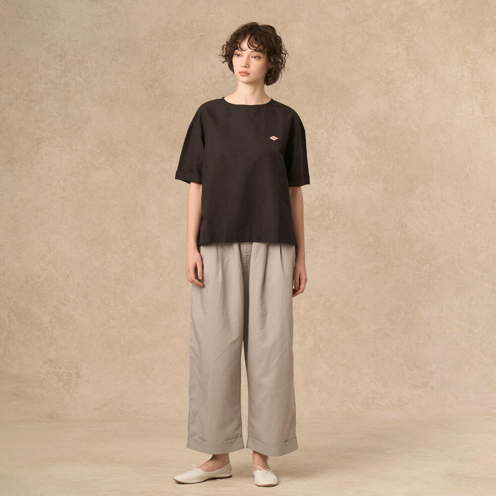 단톤 바지 WOMEN'S LINEN-BLEND EASY CROPPED PANTS 25SS 크롭 팬츠 DNB251L201-0013 - 상세 이미지 3
