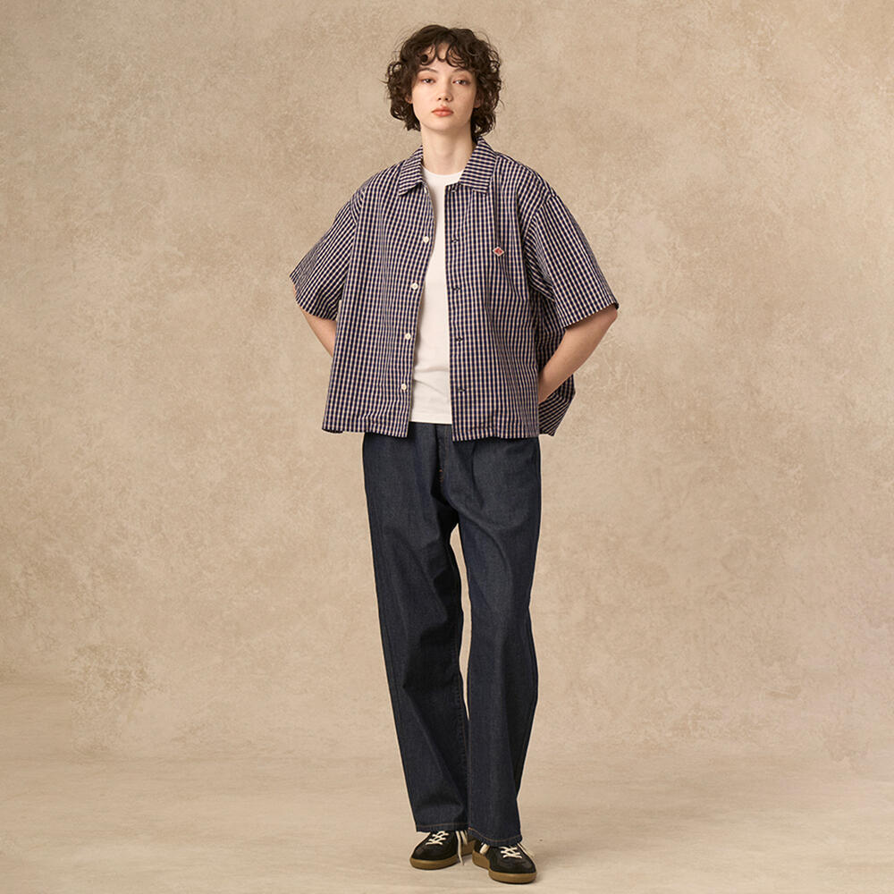 단톤 셔츠 WOMEN'S COTTON POPLIN HALF SLEEVE SHIRT PLAID 25SS 체크 반팔 남방 DNB251L104-0009 - 상세 이미지 2