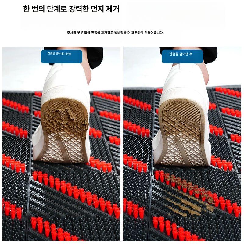 출입구 바닥 매트 흙털이 입구 사무실 고무 호텔 털이 주차장 현관 고밀도 단일 회색 블록 회색 브러시 - 상세 이미지 3