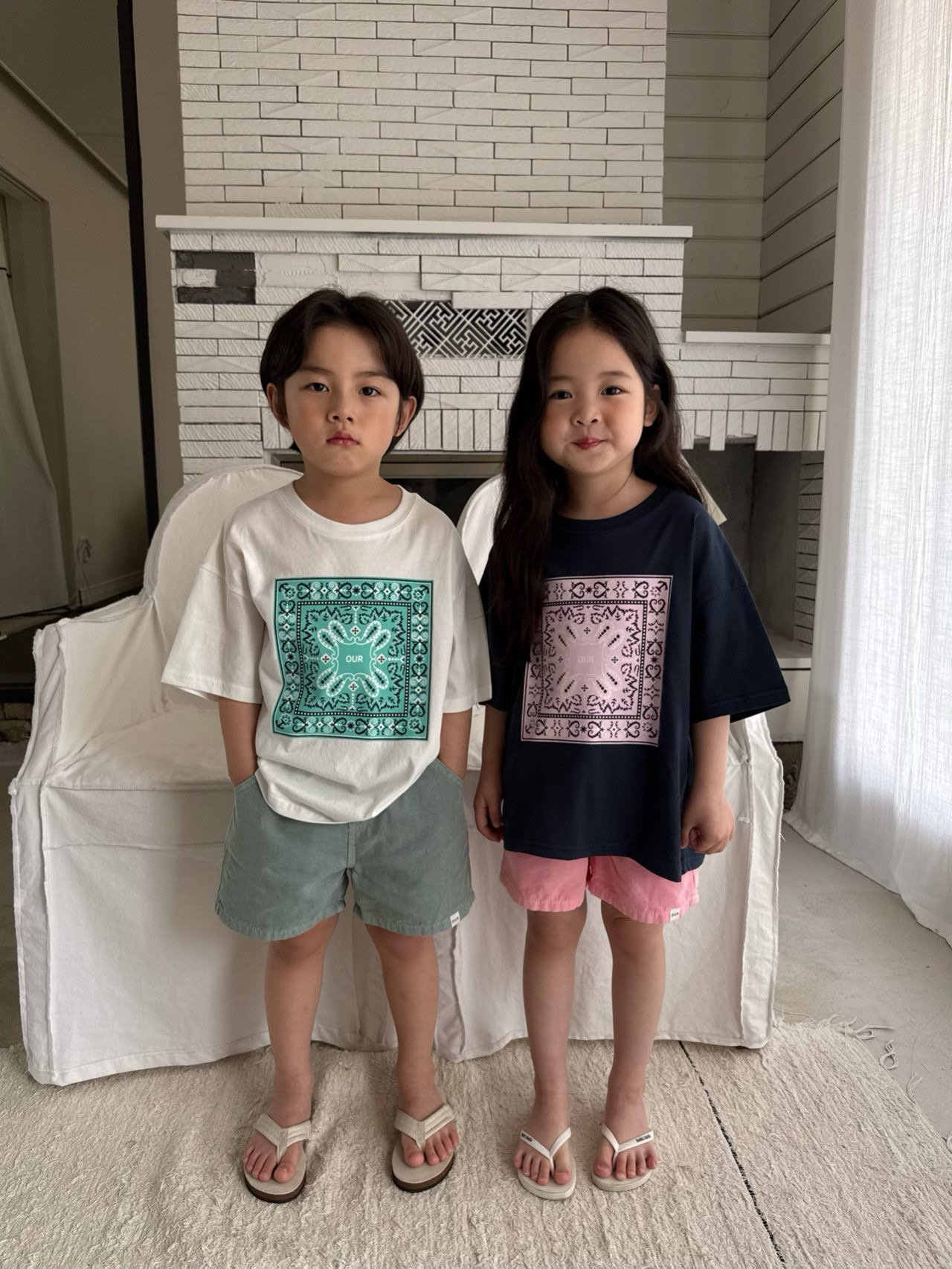 [바로배송] 아워아동복 OUR 페이드후염숏츠 반바지 키즈 주니어 남아 여아 남대문아동복 - 상세 이미지 4
