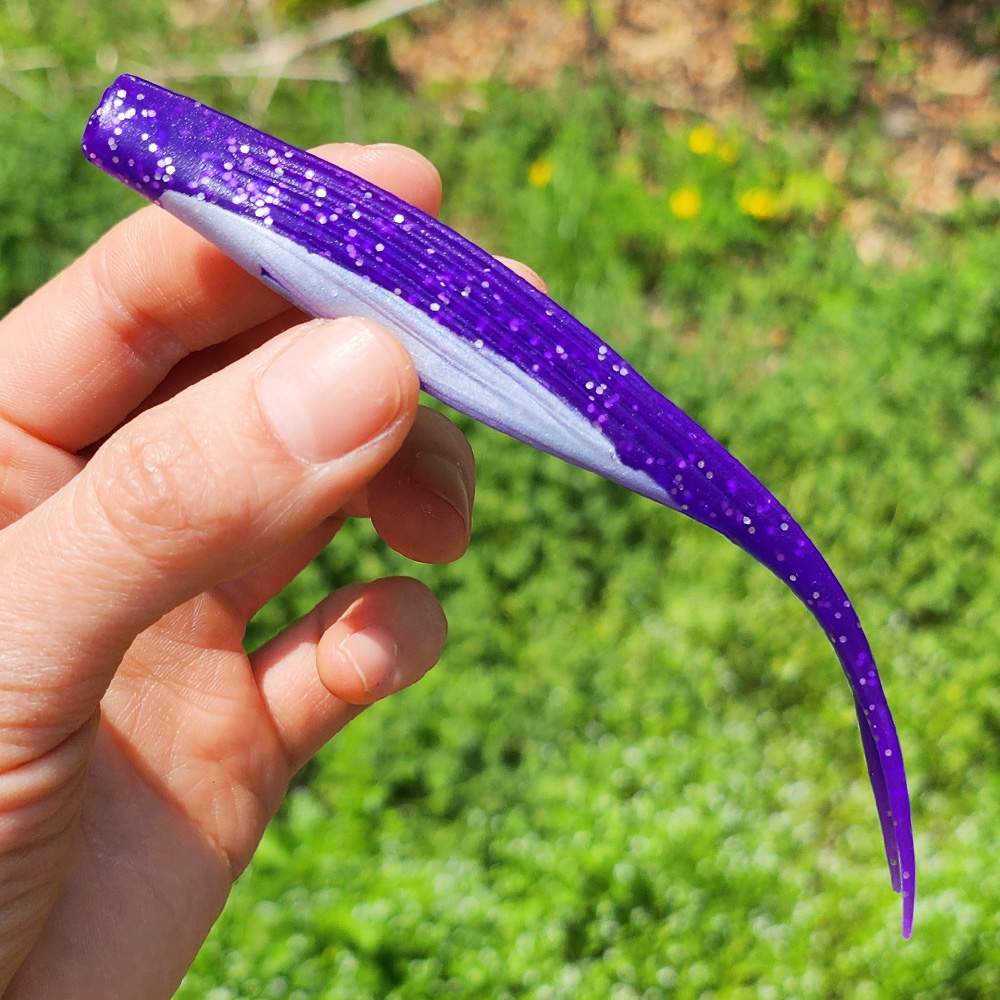 이오스컴퍼니 케이무라베이트 광어다운샷웜 PP퍼플, 12.7cm(5인치) - 상품 이미지