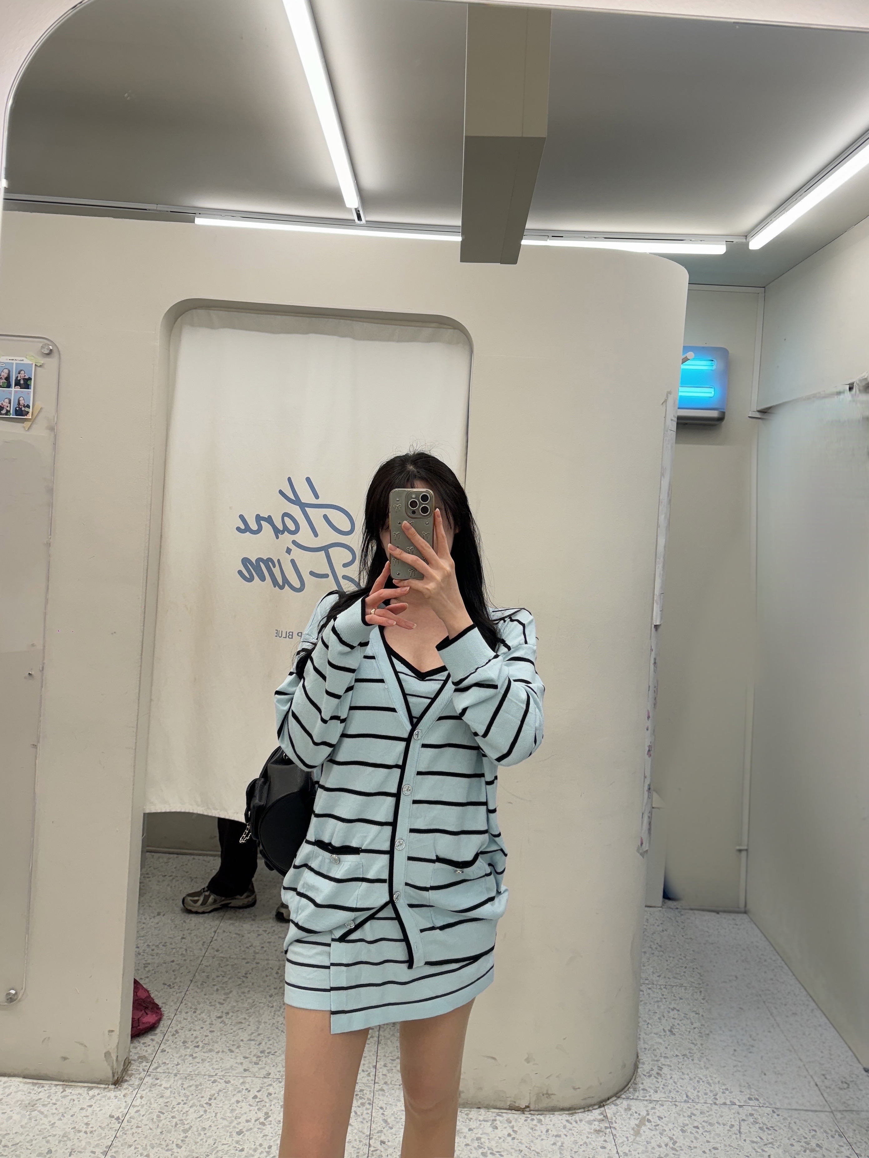 [고퀄ver./나시/가디건/스커트💙] 블루 스트라이프 쓰리피스 세트 (수입) 상세 이미지 14