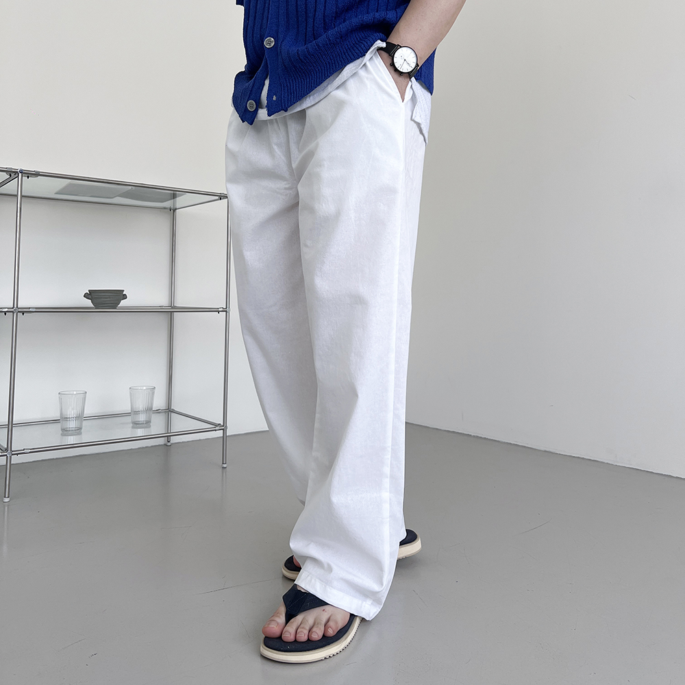 남자린넨와이드팬츠 남자린넨슬랙스 여름통바지 통큰바지 백바지 - 상품 이미지