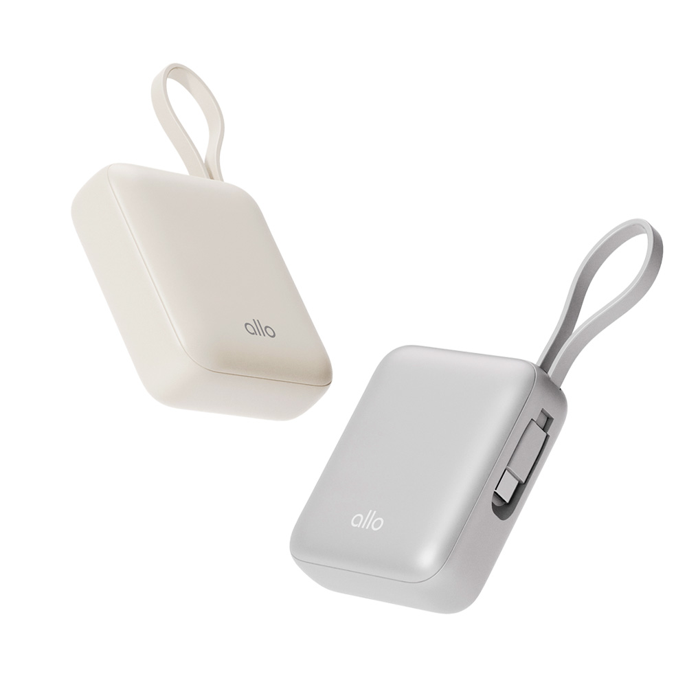 알로코리아 35W 큐브 미니 초고속충전 케이블 일체형 C타입 보조배터리 10000mAh, 웜그레이 - 상세 이미지 3