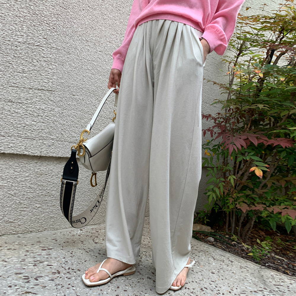 에이나 실켓 와이드 밴딩 팬츠 - 상품 이미지