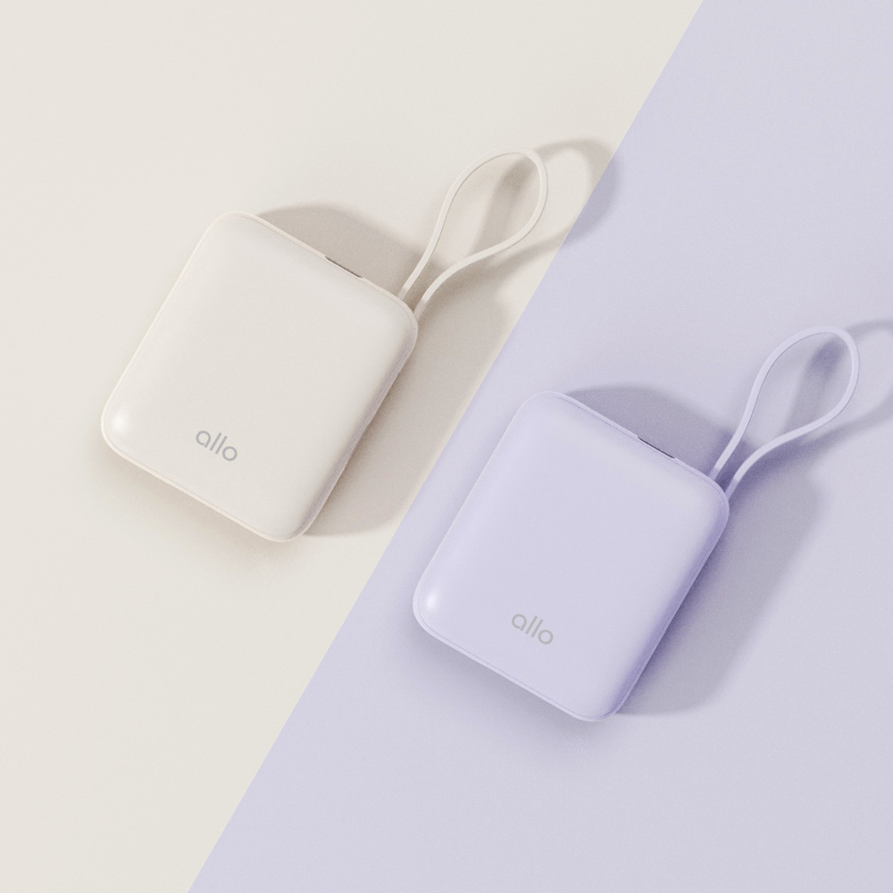 알로코리아 20W 포켓 미니 고속충전 C타입 8핀 보조배터리 10000mAh, 크림아이보리