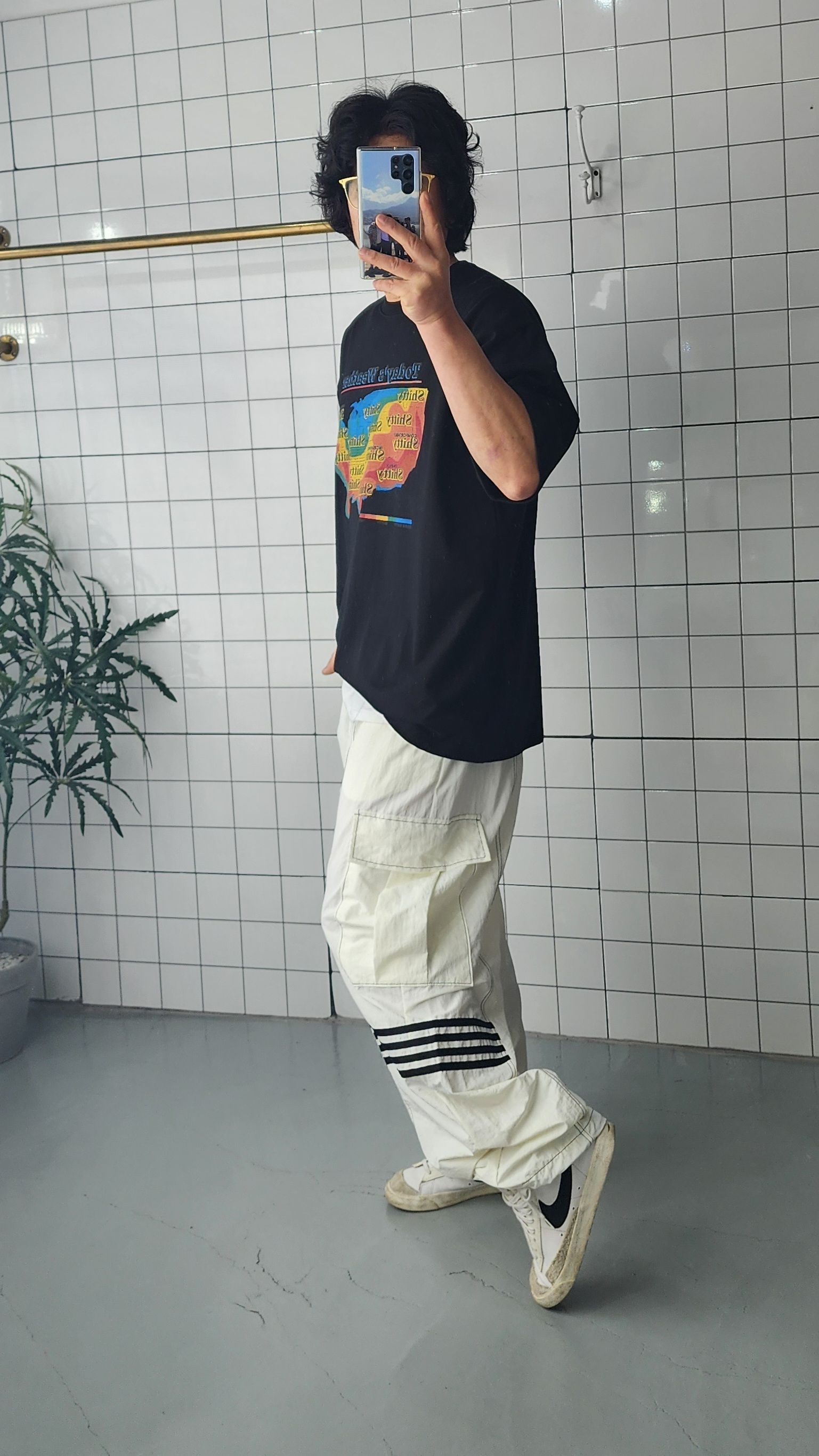 나일론 포라인 카고팬츠 밴딩 와이드 남자 여자 - 상세 이미지 3