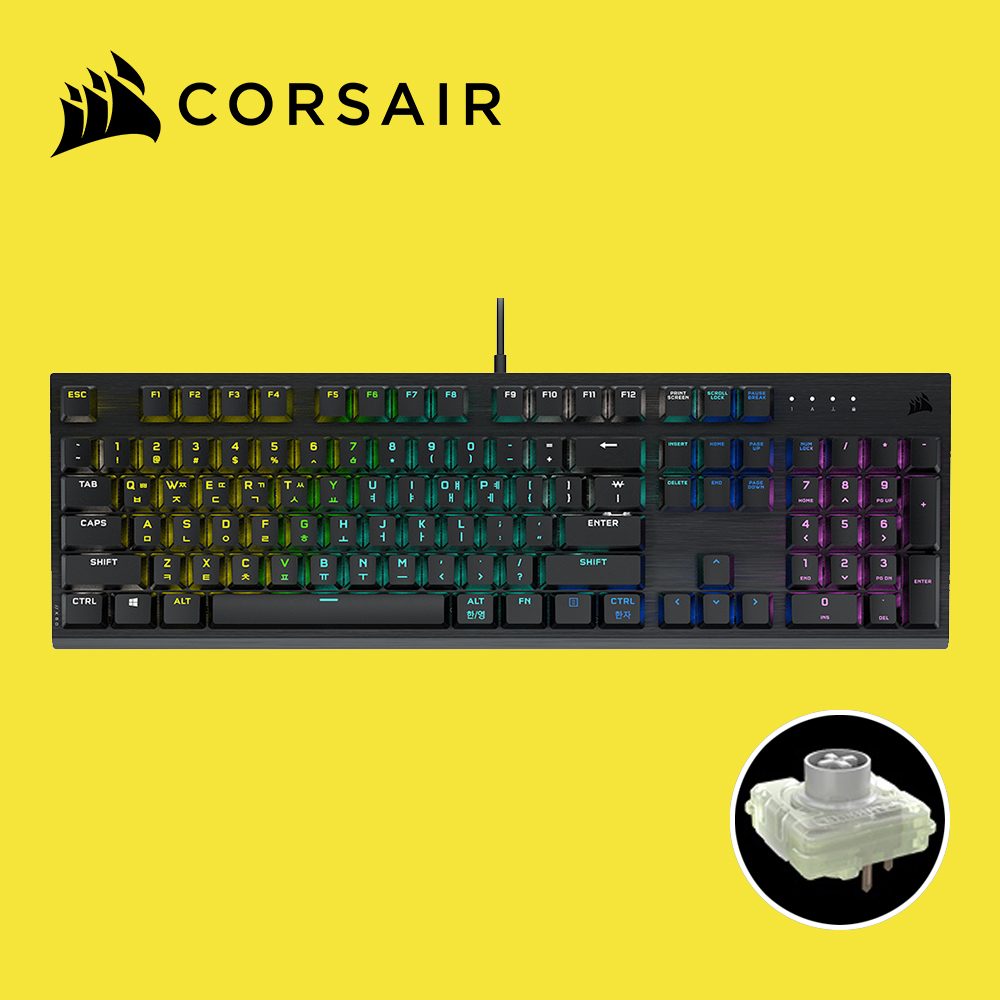 [국내정발] 커세어 K60 PRO RGB 로우프로파일 은축 게이밍 기계식키보드 - 상품 이미지