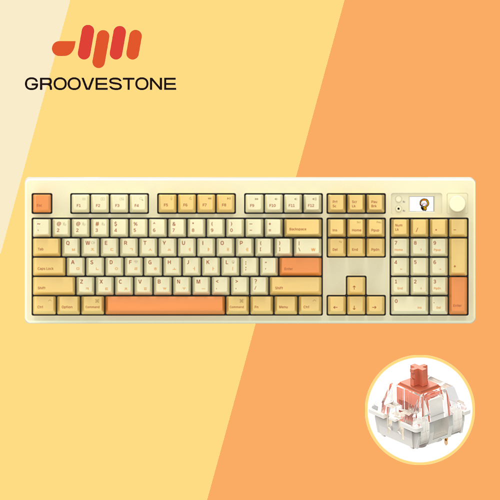 엠스톤 그루브스톤 GS104R 무선키보드 민들레, 저소음하늬축