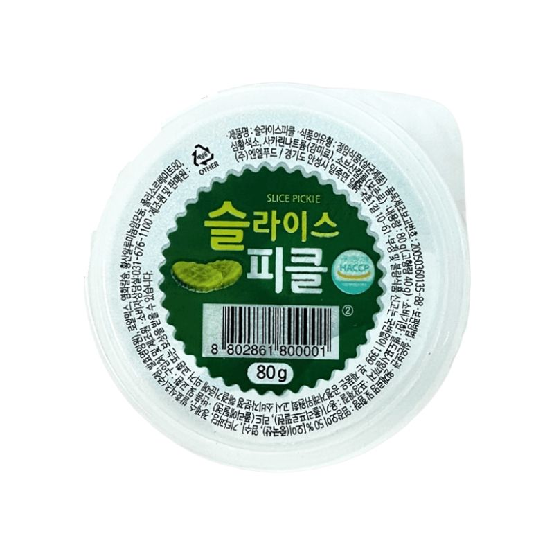 모두닭집 소용량 일회용 엔엘푸드 슬라이스 피클 80g 28개 낱개포장 오이피클 배달용 컵피클 : 모두닭집
