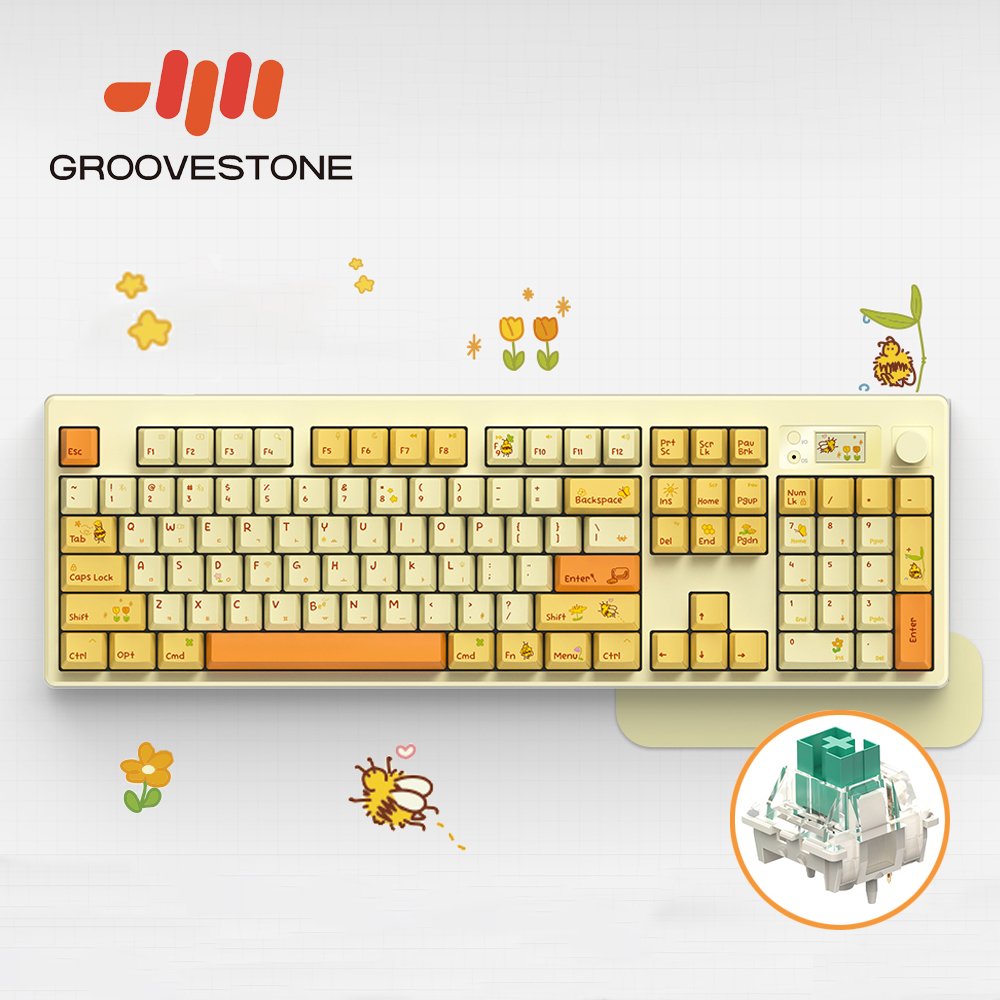 엠스톤 그루브스톤 GS104R 무선키보드 민들레 허니, 저소음너울축