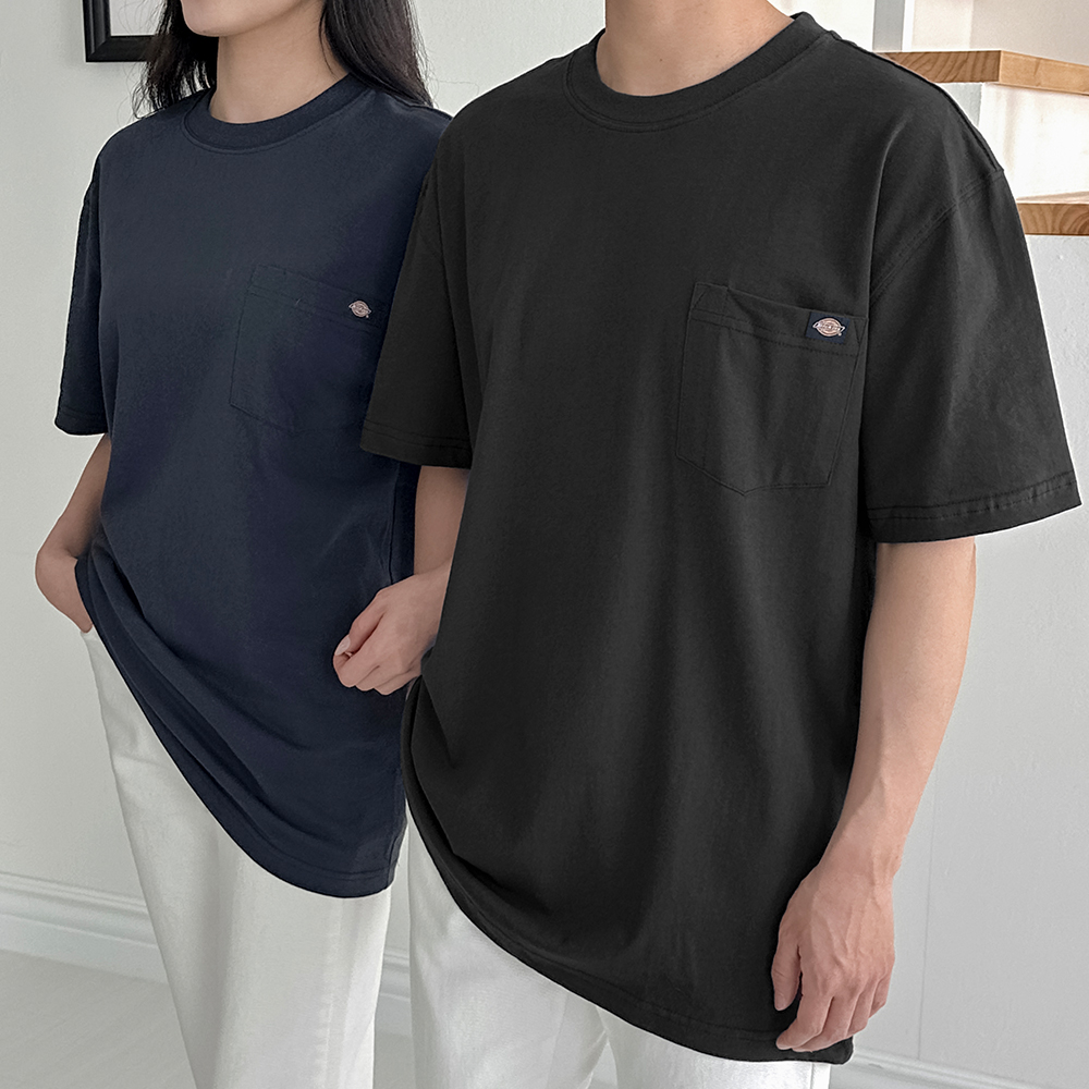디키즈 반팔 티셔츠 면 포켓 무지 빅사이즈 - 상품 이미지