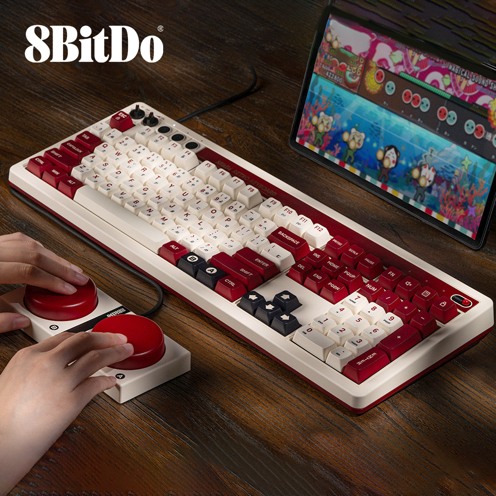 [국내정발] 8bitdo키보드 레트로 무선 8비트 8비토+패드 풀배열 F 영일 백축V2