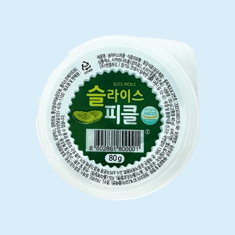 모두닭집 소용량 일회용 엔엘푸드 슬라이스 피클 80g 28개 낱개포장 오이피클 배달용 컵피클 : 모두닭집