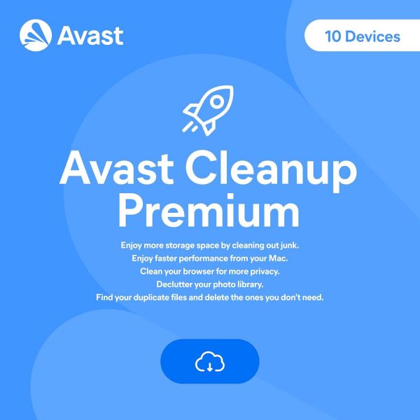 Avast 클린업 프리미엄 2025 | 10대 기기 1년 이메일로 제공되는 활성화 코드 Cleanup : 에어노드