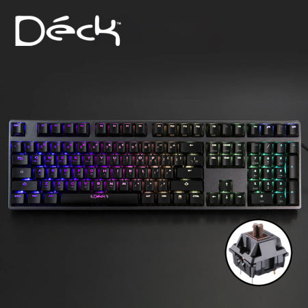DECK 덱키보드 덱헤슘 만텔라 풀배열 기계식키보드 블랙, 갈축