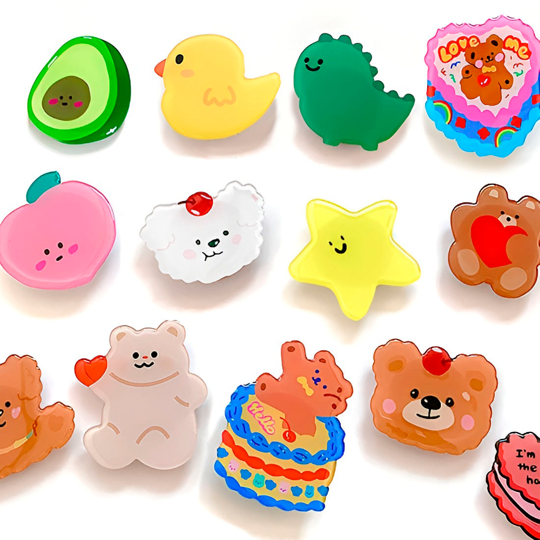 강아지 곰돌이 그립 톡 캐릭터 그림톡 스티커 맥세이프 자석 마그네틱