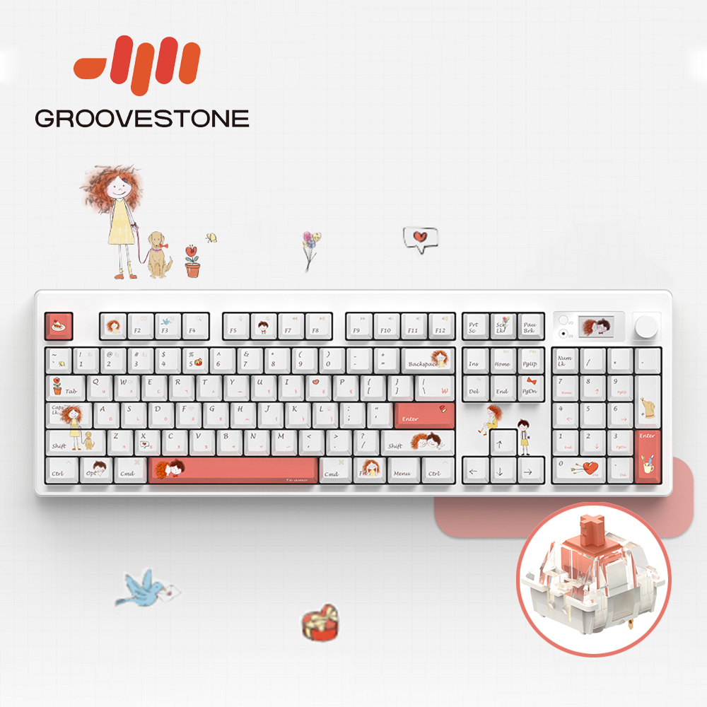 엠스톤 그루브스톤 GS104R 무선키보드 떼아모, 저소음하늬축