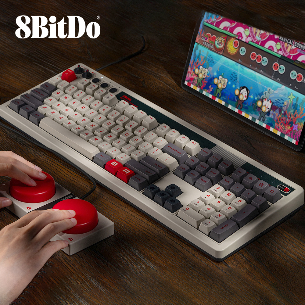 [국내정발] 8bitdo키보드 레트로 무선 8비트 8비토+패드 풀배열 N 영문 백축V2