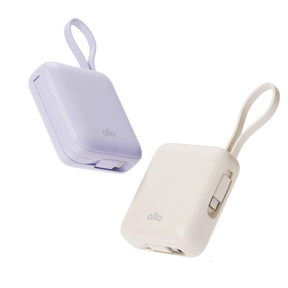 알로코리아 20W 포켓 미니 고속충전 C타입 8핀 보조배터리 10000mAh, 크림아이보리