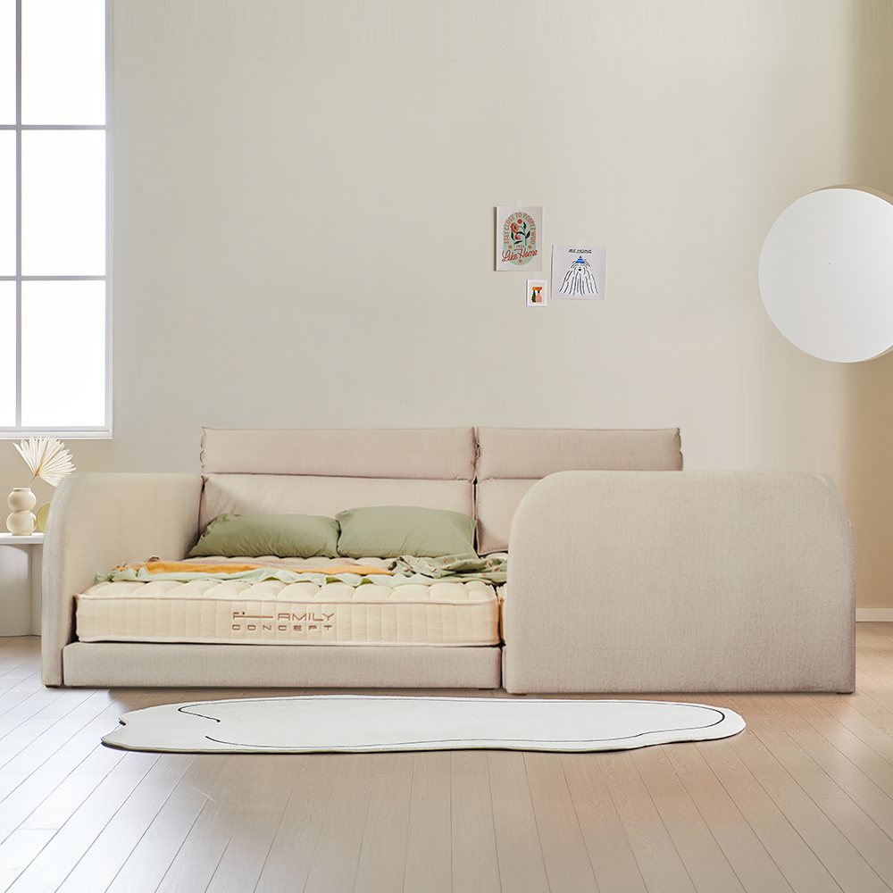 패밀리컨셉 두스 저상형 패밀리침대 기능성 패브릭 SS+Q(1100+1500mm) 갤럭시 - 상품 이미지