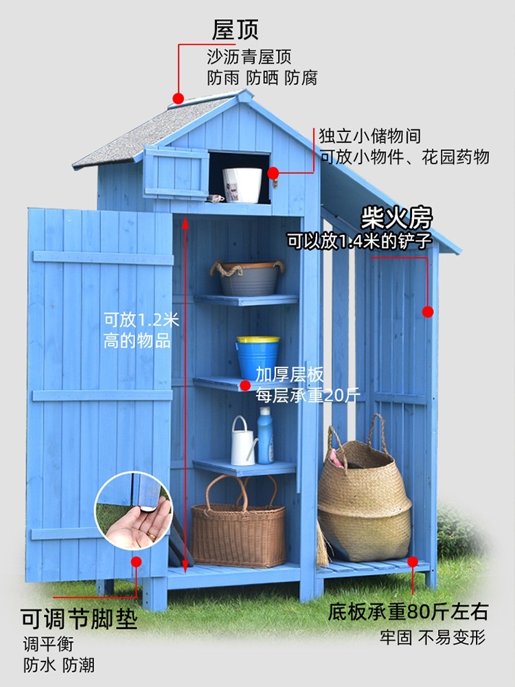 야외창고 옥상 마당 블루 캐비닛 대형 공구함 플라스틱 제트 화이트(770RC)-하프플라이 4 - 상세 이미지 3