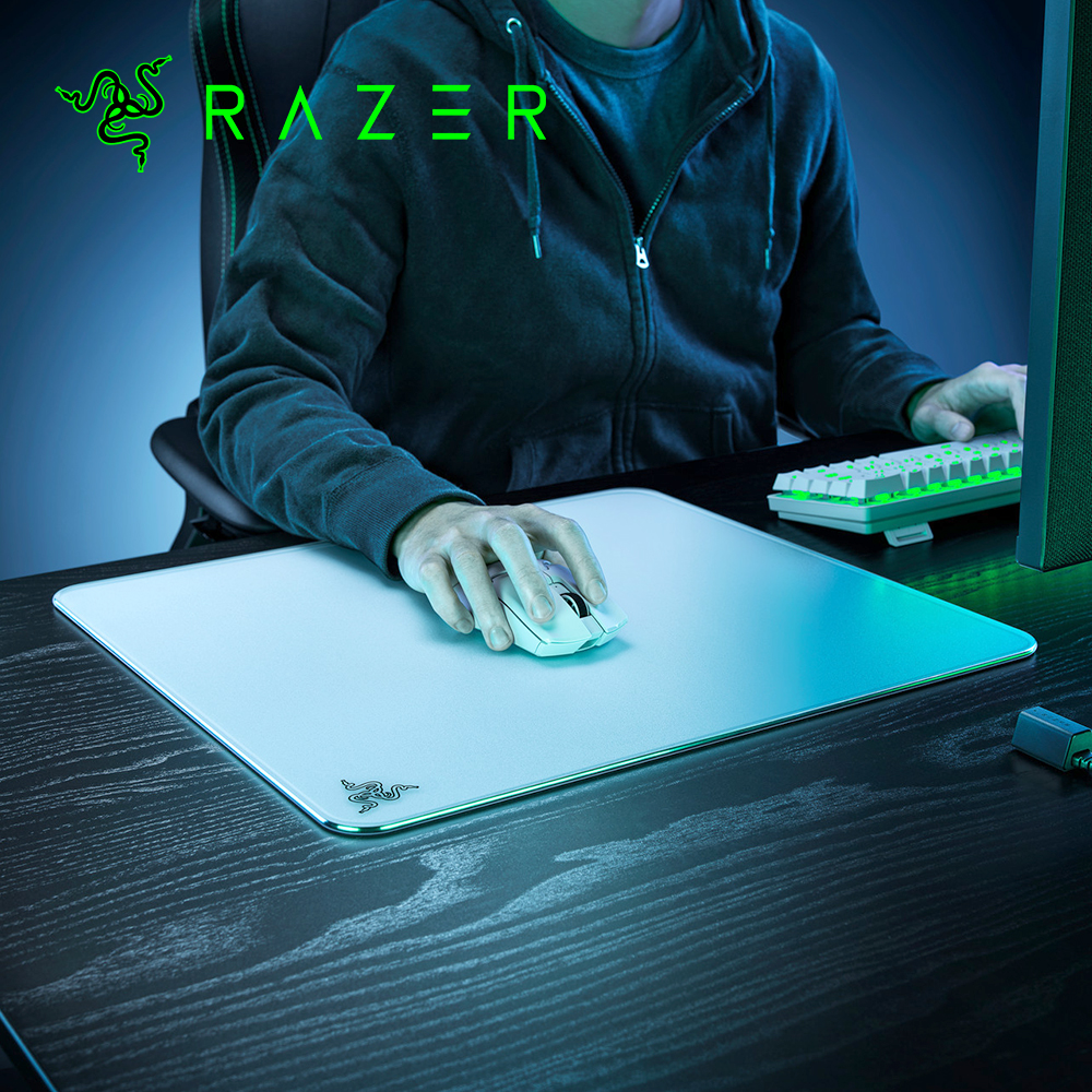 [국내정발] 레이저 아틀라스 강화 유리패드 마우스패드 화이트