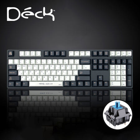 덱키보드 덱거북선 헤슘 풀배열 기계식 키보드 블랙, 청축