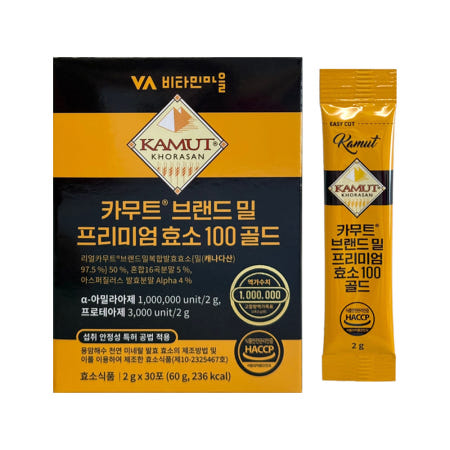 비타민마을 카무트 브랜드 밀 프리미엄 효소 100 골드 2g x 30포 1개