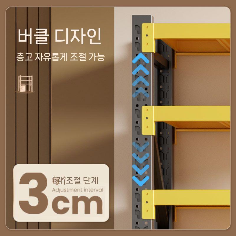 매장 창고 철제선반 다용도 정리대 랙 3단 160cm 화이트 120x40cm - 상세 이미지 4