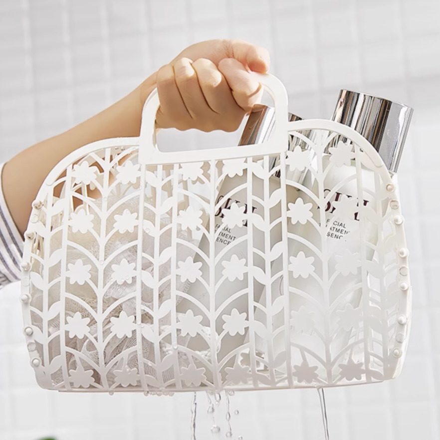 물빠지는 수영장 사우나 세면 샤워 백 방수 파우치 바구니 나뭇잎 조립식 목욕가방