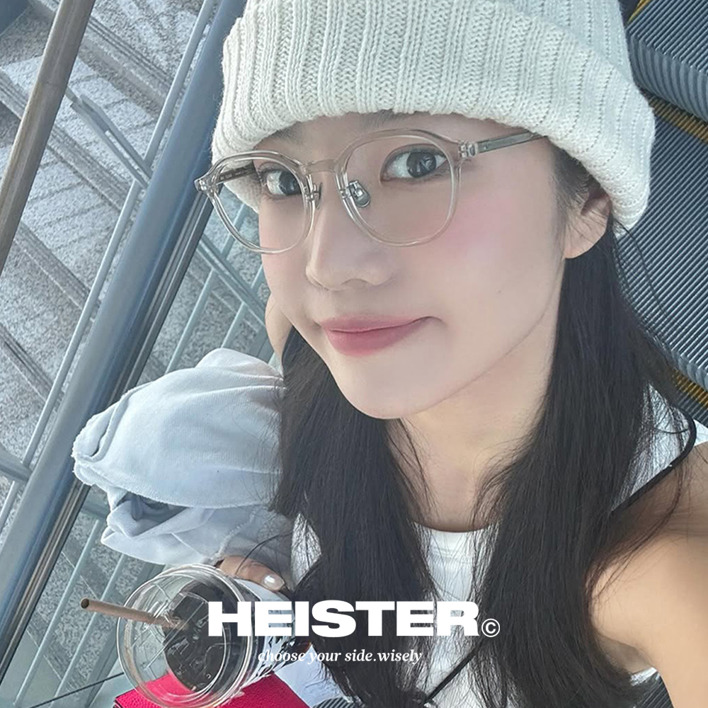 하이스터 안경 번즈 Burns GRY 남자 여자 다각 원형 뿔테 투명 그레이 안경테 - 상세 이미지 2