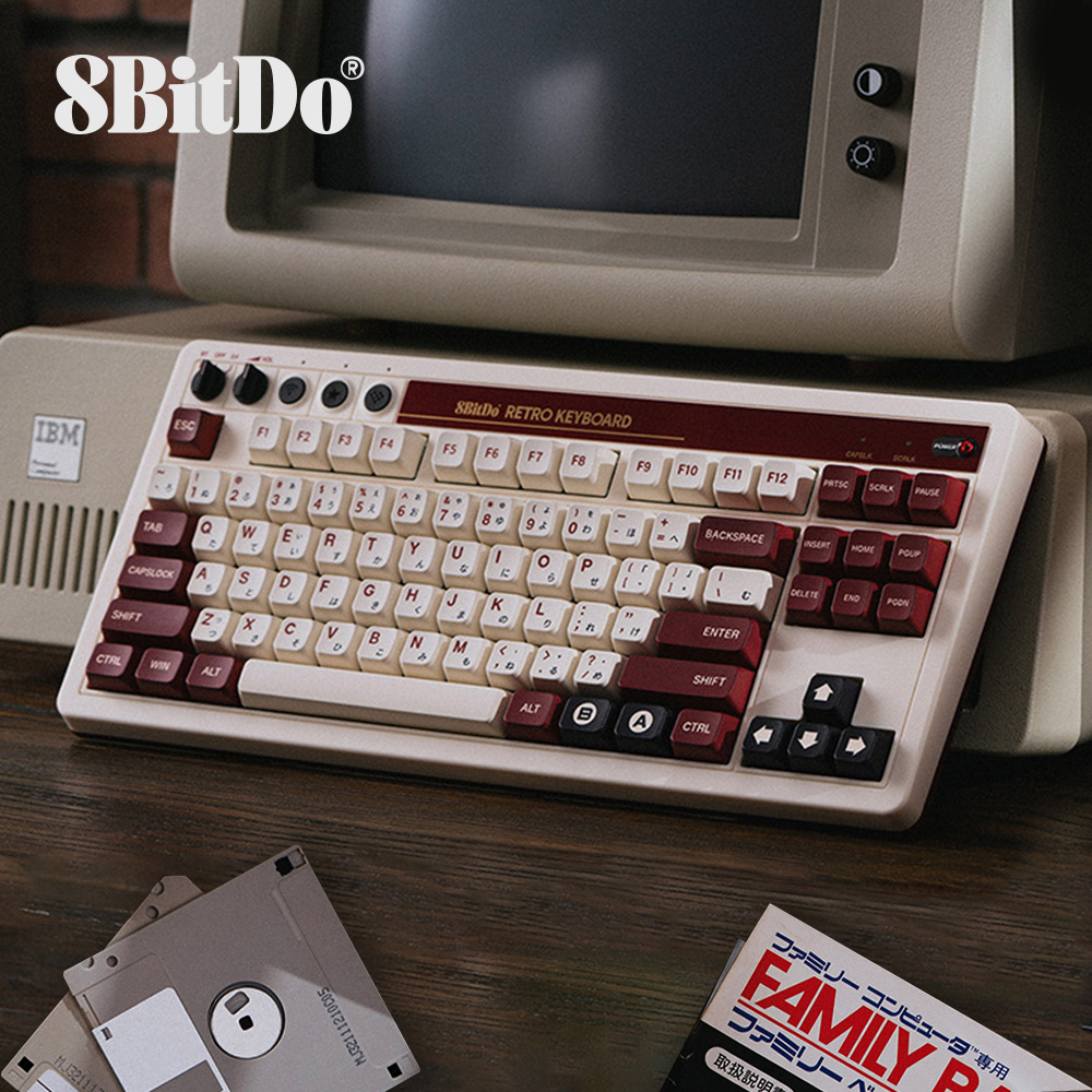 [국내정발] 8Bitdo 레트로키보드 타자기 무선 기계식 키보드 F, 영일 백축V2