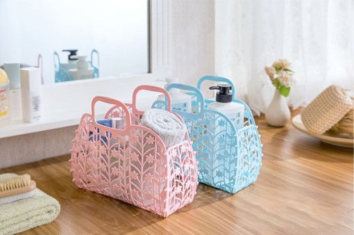 물빠지는 수영장 사우나 세면 샤워 백 방수 파우치 바구니 나뭇잎 조립식 목욕가방 - 상세 이미지 2