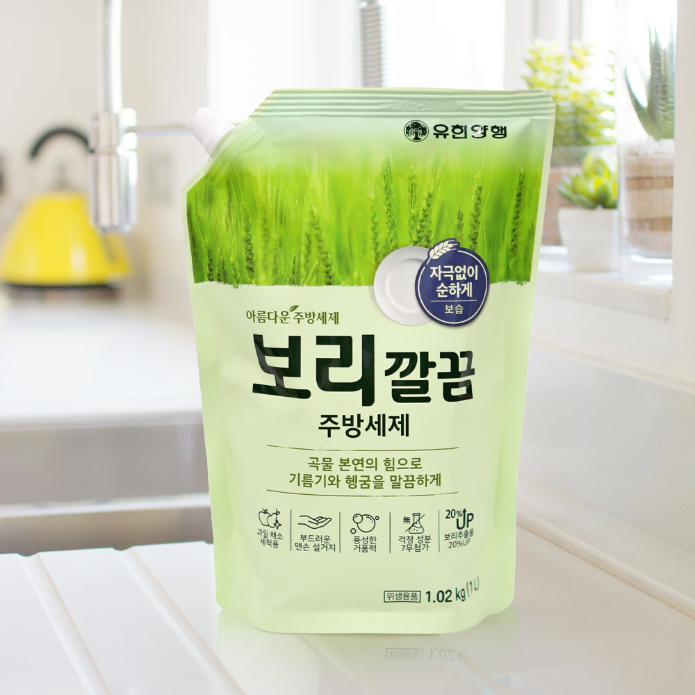 유한 아름다운 보리 깔끔 설거지 주방세제 리필 1L - 상품 이미지