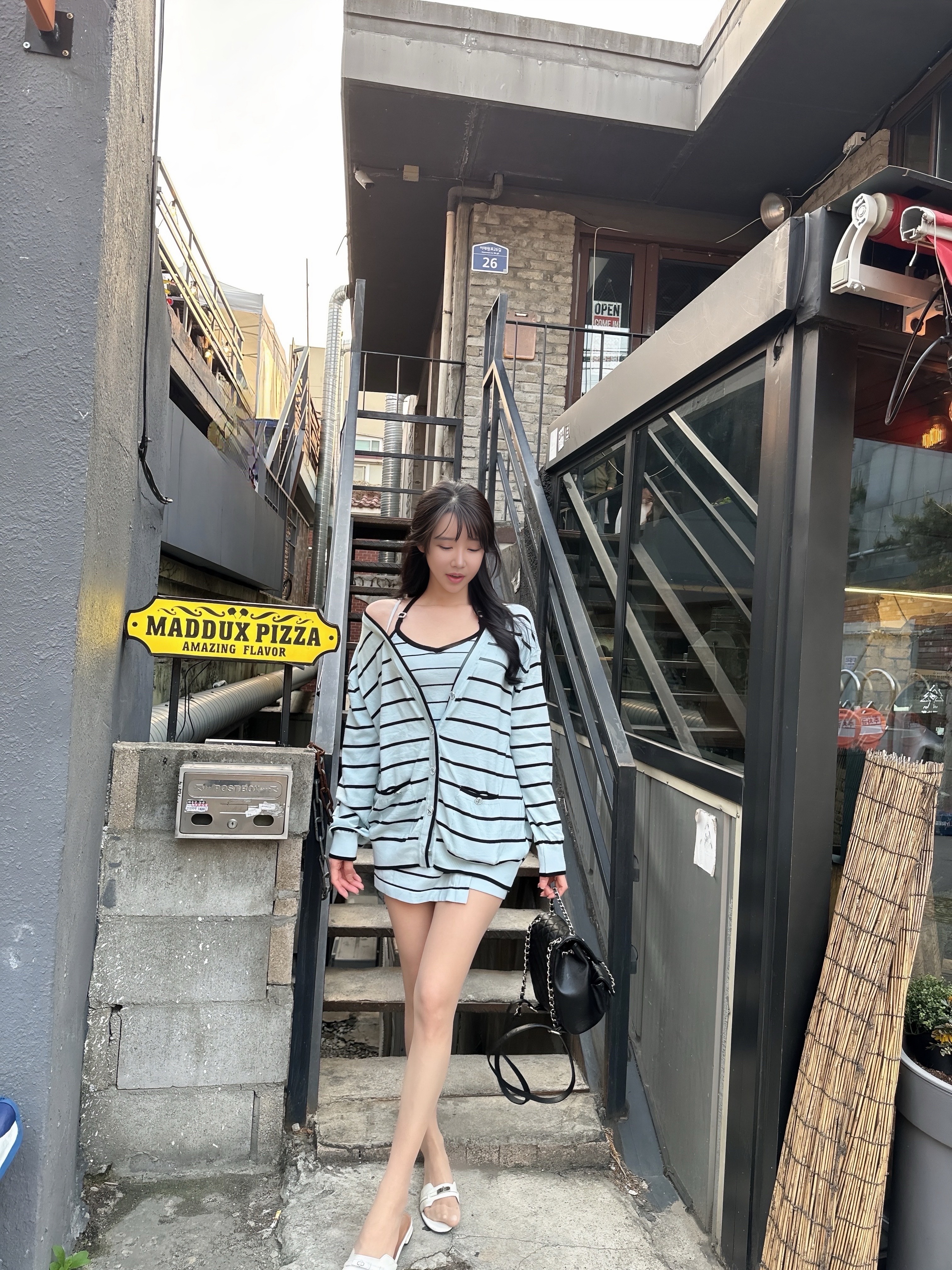 [고퀄ver./나시/가디건/스커트💙] 블루 스트라이프 쓰리피스 세트 (수입) 상세 이미지 16