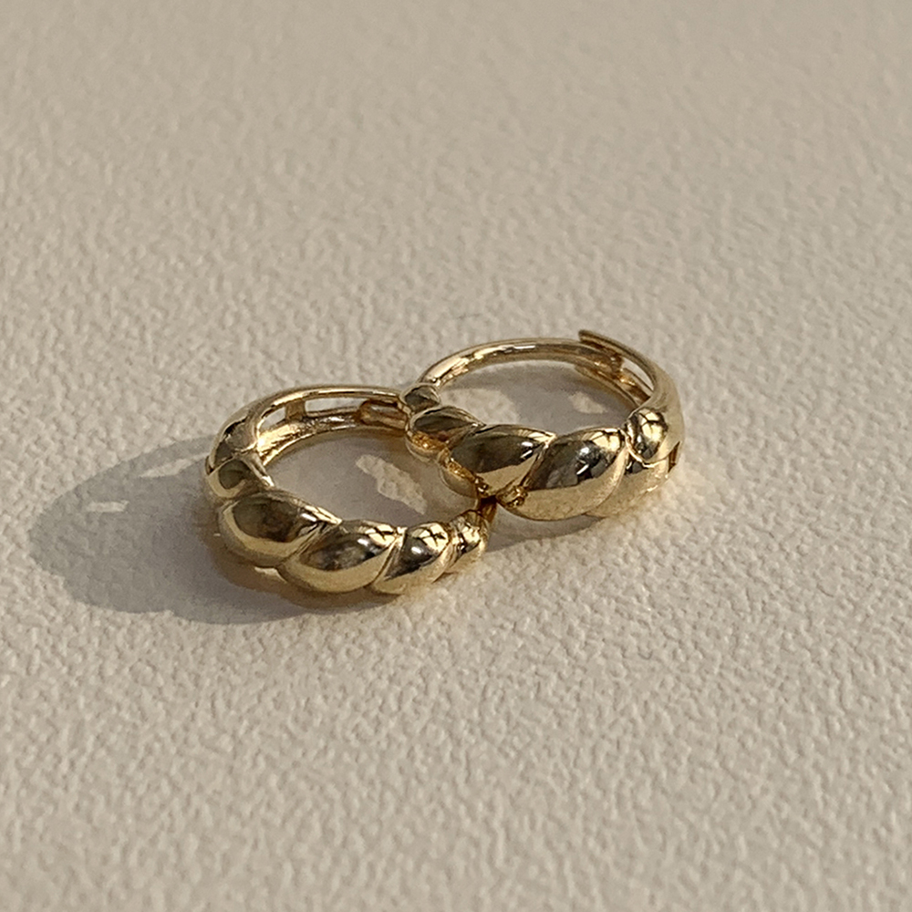 14k 몬트 꼬임 원터치 링 귀걸이