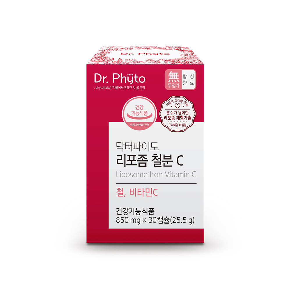 닥터파이토 리포좀 철분C 철분 비타민C 락토페린 어린이 여성 임산부 30캡슐, 1개